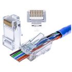 CAT6 doorsteek connector RJ45 pass through - unshielded - voor soepele kern