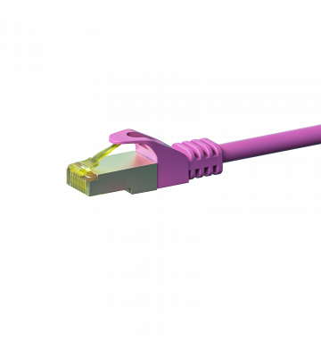 Cat7 netwerkkabel 0,25m roze 100% koper - dubbel afgeschermd