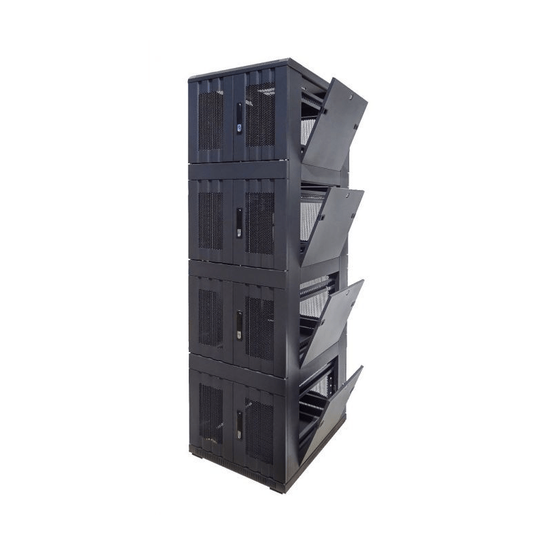 42U compartiment serverkast met geperforeerde deur - 4x9U - 800x800x2000mm (BxDxH)