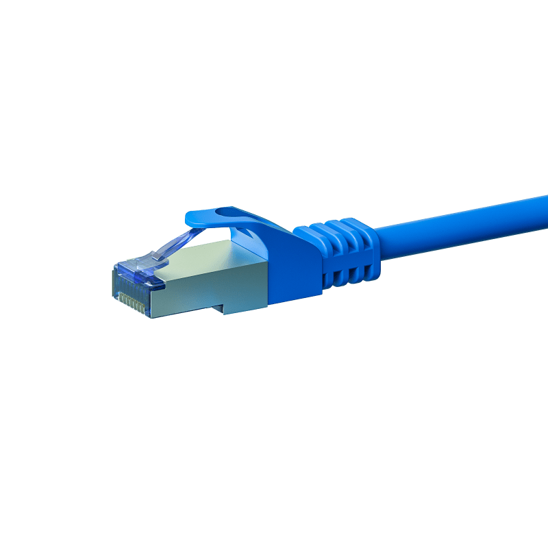 Cat6a netwerkkabel 0,25m blauw 100% koper - dubbel afgeschermd