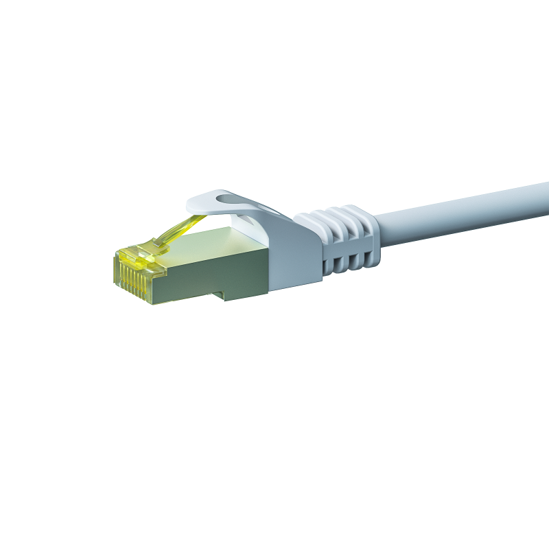 Cat7 netwerkkabel 0,50m wit 100% koper - dubbel afgeschermd