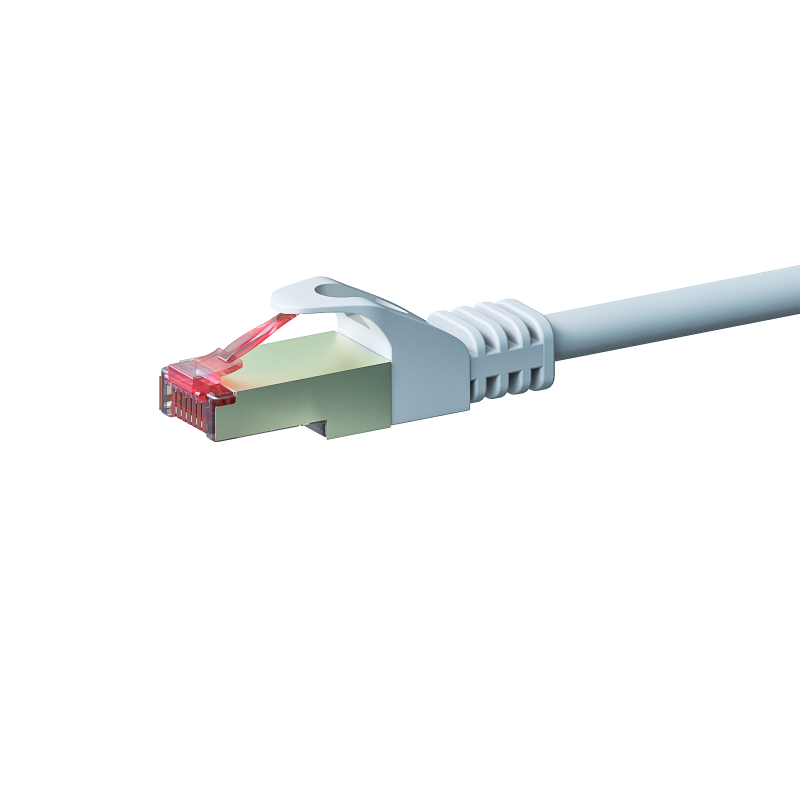 Cat6 netwerkkabel 0,50m wit 100% koper - dubbel afgeschermd