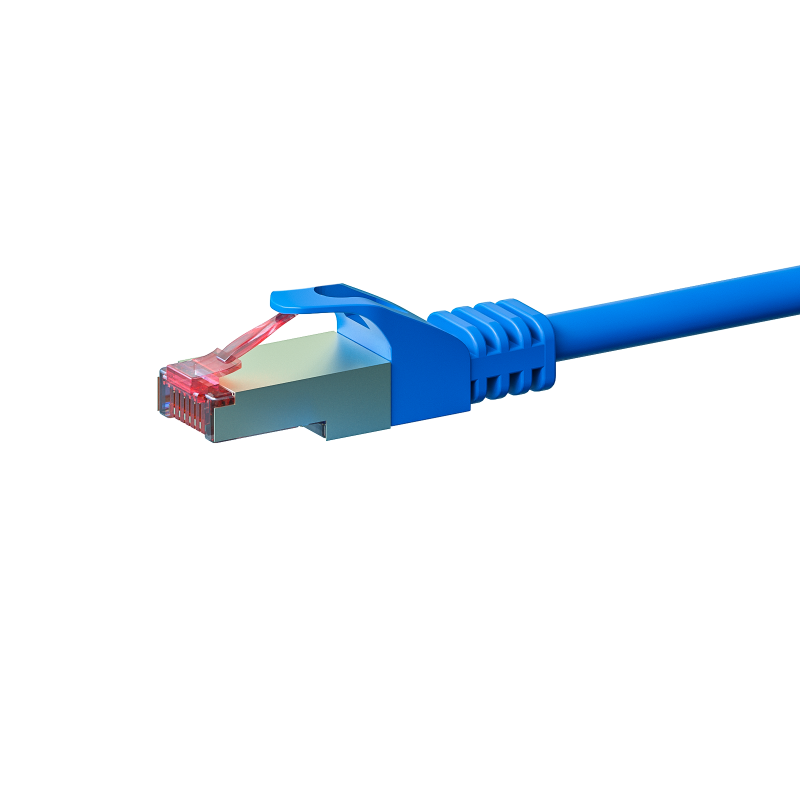 Cat6 netwerkkabel 0,50m blauw 100% koper - dubbel afgeschermd